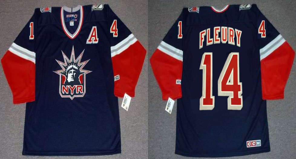 2019 Men New York Rangers #14 Fleury blue CCM NHL jerseys